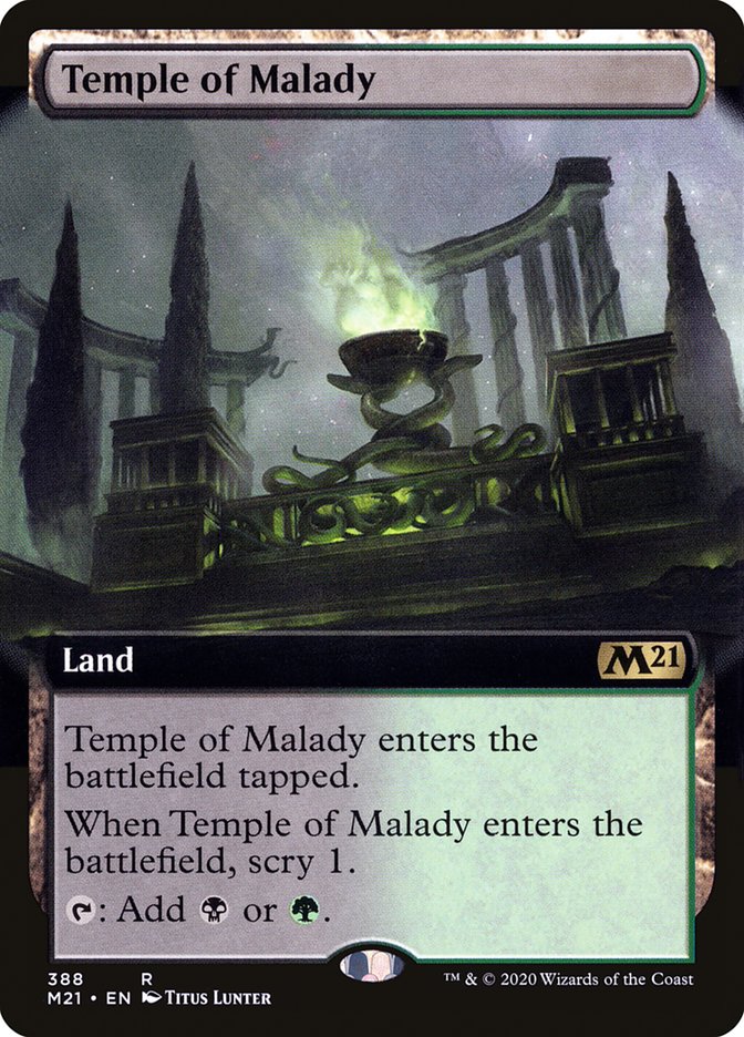 Temple of Malady (Extended Art) [Core Set 2021] Magic: The Gathering