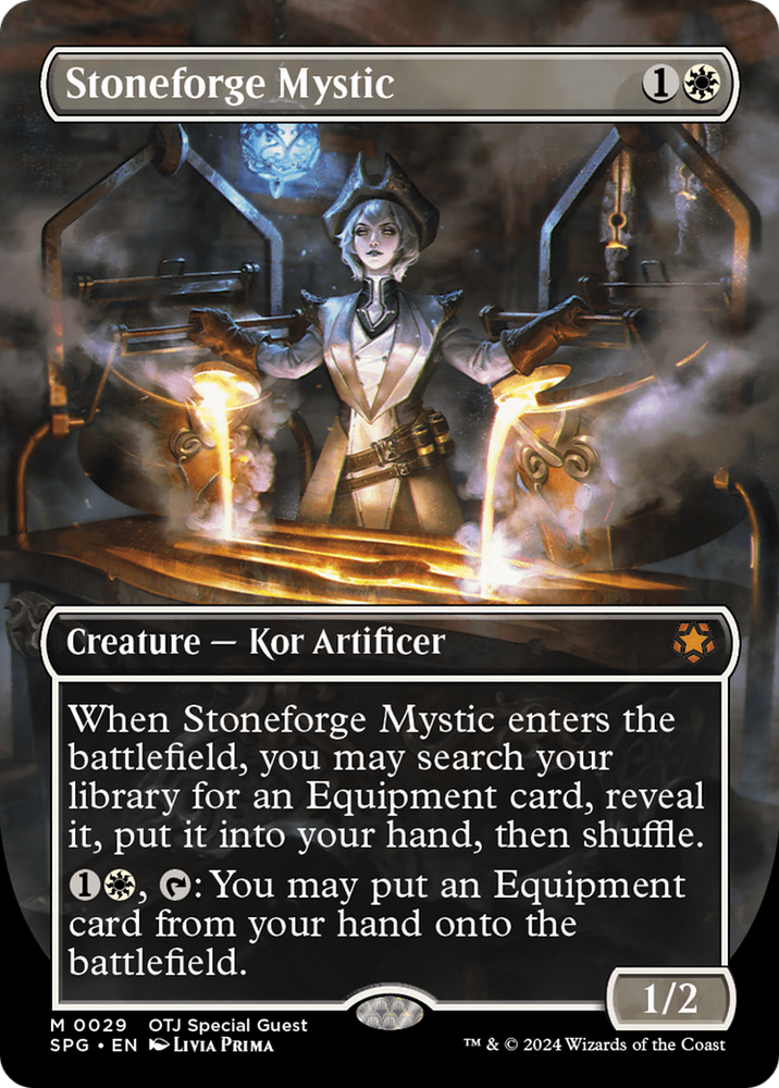 Stoneforge Mystic (Borderless) [Outlaws of Thunder Junction Special Guests] Magic: The Gathering