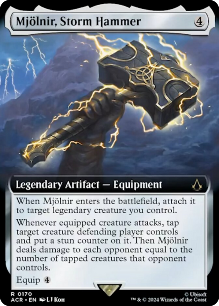 Mjolnir, Storm Hammer (Extended Art) [Assassin's Creed] Magic: The Gathering