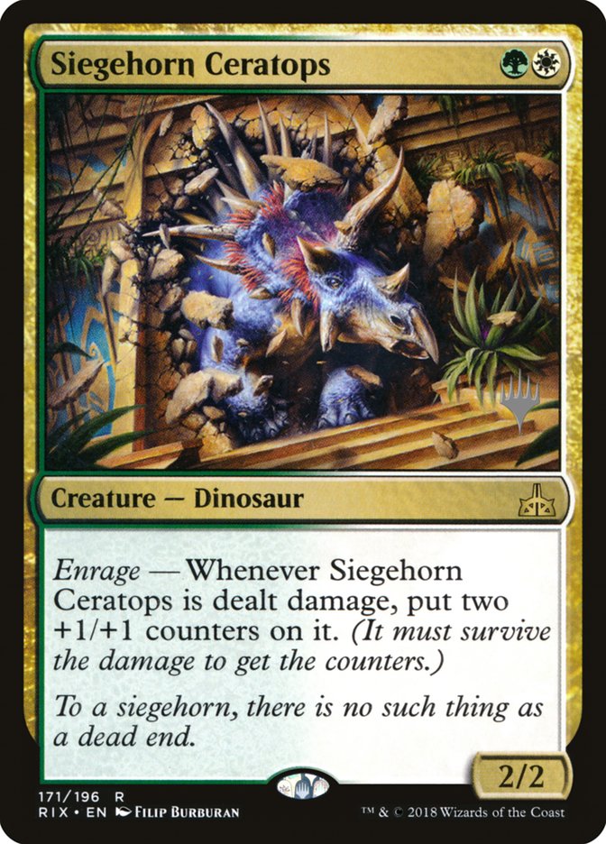 Siegehorn Ceratops (Promo Pack) [Rivals of Ixalan Promos] Magic: The Gathering