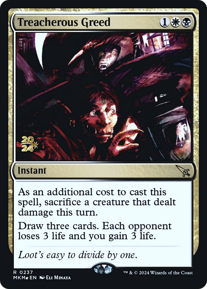 Treacherous Greed [Murders at Karlov Manor Prerelease Promos] Magic: The Gathering