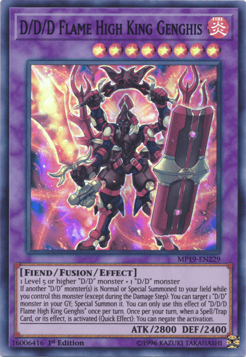 D/D/D Flame High King Genghis [MP19-EN229] Super Rare - Yugioh Cards For Your TCG Needs!