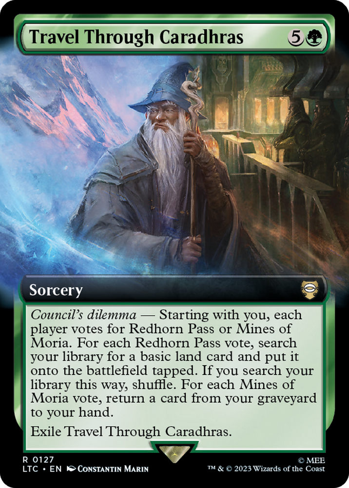 Travel Through Caradhras (Extended Art) [The Lord of the Rings: Tales of Middle-Earth Commander] Magic: The Gathering