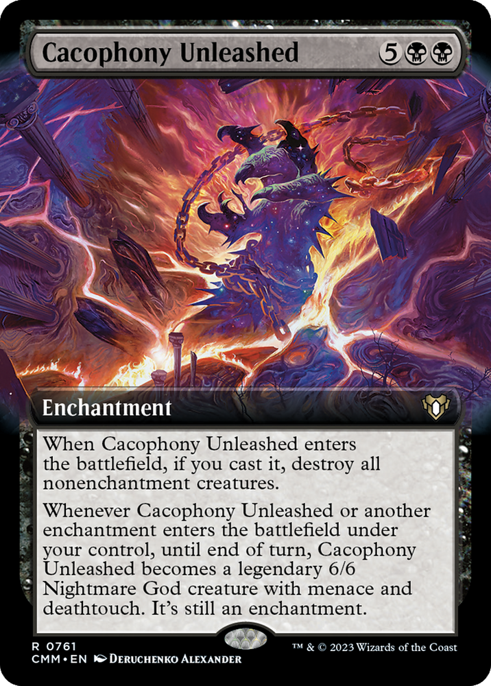 Cacophony Unleashed (Extended Art) [Commander Masters] Magic: The Gathering