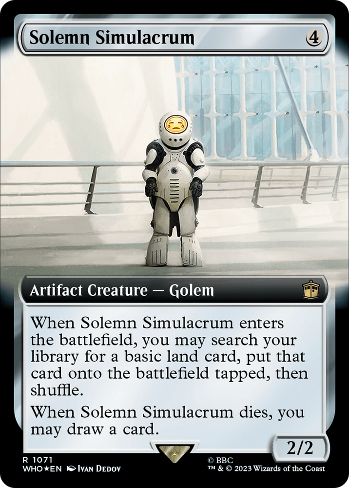 Solemn Simulacrum (Extended Art) (Surge Foil) [Doctor Who] Magic: The Gathering