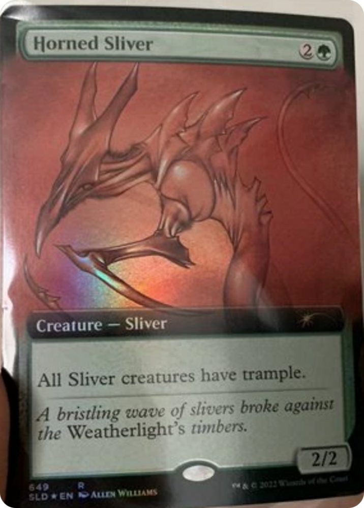 Horned Sliver (Extended Art) [Secret Lair Drop Promos] Magic: The Gathering
