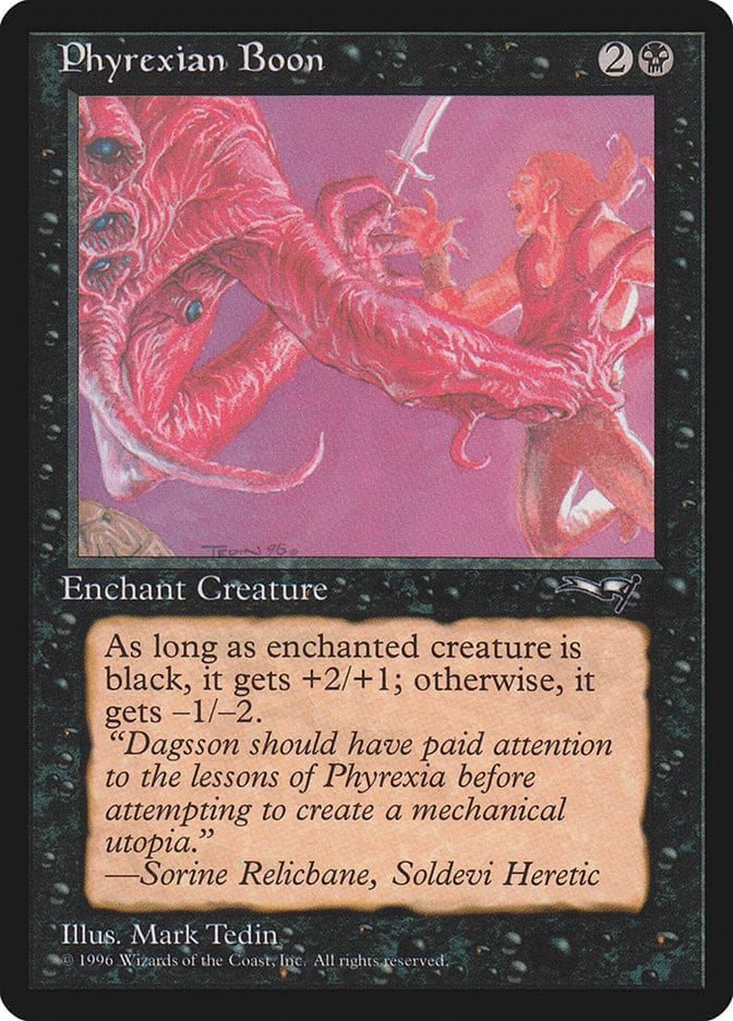 Phyrexian Boon (Person on the Right) [Alliances] Magic: The Gathering