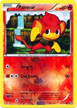 Pansear (21/114) (Energy Reverse Holo) [Black & White: Base Set] Pokémon
