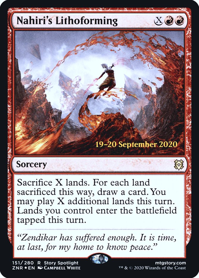 Nahiri's Lithoforming [Zendikar Rising Prerelease Promos] Magic: The Gathering
