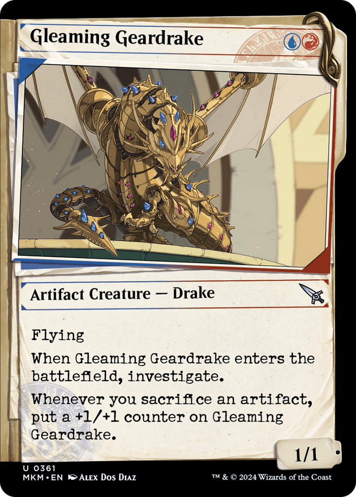 Gleaming Geardrake (Showcase) [Murders at Karlov Manor] Magic: The Gathering