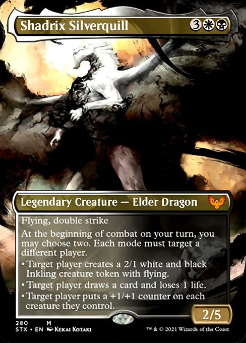 Shadrix Silverquill (Borderless Alternate Art) [Strixhaven: School of Mages] Magic: The Gathering