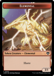 Human Soldier // Elemental (0025) Double-Sided Token [Commander Masters Tokens] Magic: The Gathering