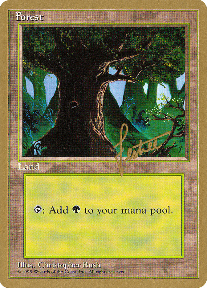 Forest (bl377) (Bertrand Lestree) [Pro Tour Collector Set] Magic: The Gathering