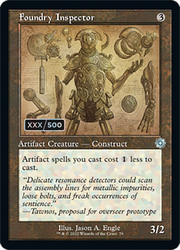 Foundry Inspector (Retro Schematic) (Serialized) [The Brothers' War Retro Artifacts] Magic: The Gathering