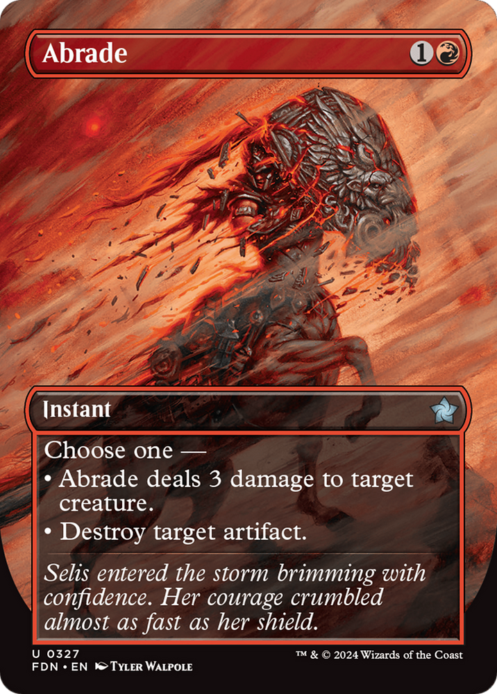 Abrade (Borderless) [Foundations] Magic: The Gathering