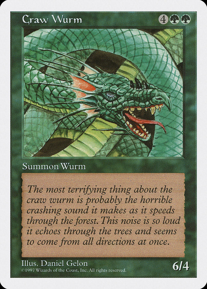 Craw Wurm [Fifth Edition] Magic: The Gathering