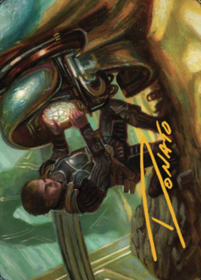 Urza, Powerstone Prodigy Art Card (Gold-Stamped Signature) [The Brothers' War Art Series] Magic: The Gathering