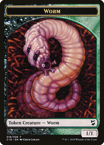 Cat Warrior // Worm Double-Sided Token [Commander 2018 Tokens] Magic: The Gathering