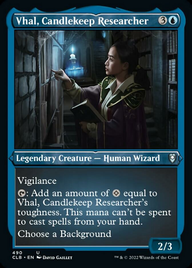 Vhal, Candlekeep Researcher (Foil Etched) [Commander Legends: Battle for Baldur's Gate] Magic: The Gathering