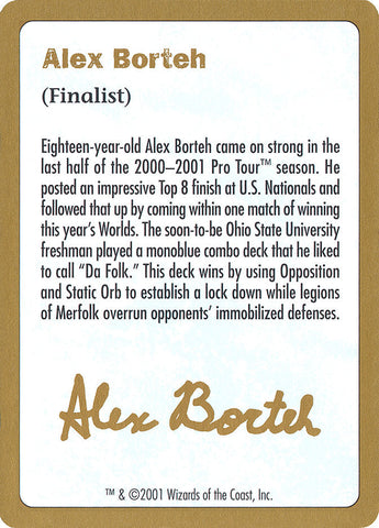 Alex Borteh Bio [World Championship Decks 2001] Magic: The Gathering