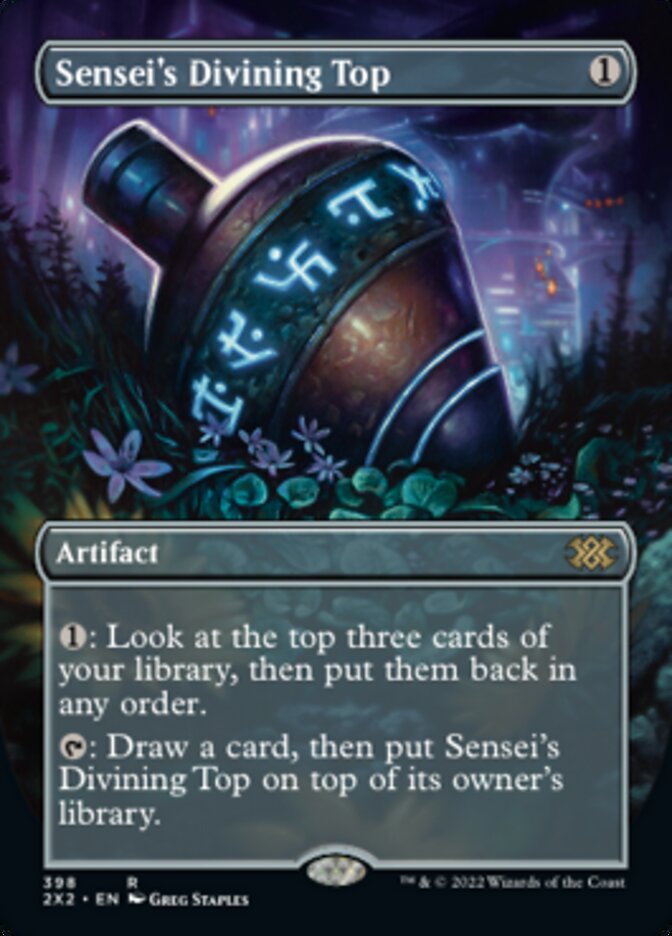 Sensei's Divining Top (Borderless Alternate Art) [Double Masters 2022] Magic: The Gathering