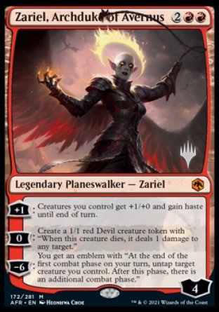 Zariel, Archduke of Avernus (Promo Pack) [Dungeons & Dragons: Adventures in the Forgotten Realms Promos] Magic: The Gathering