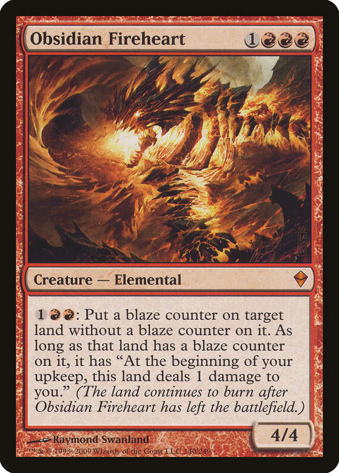 Obsidian Fireheart [Zendikar] Magic: The Gathering
