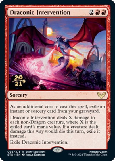 Draconic Intervention [Strixhaven: School of Mages Prerelease Promos] Magic: The Gathering