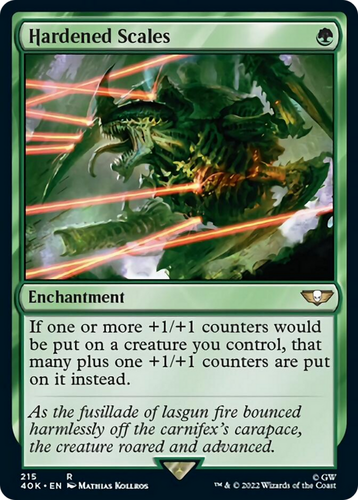 Hardened Scales (Surge Foil) [Warhammer 40,000] Magic: The Gathering