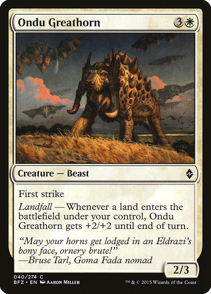 Ondu Greathorn [Battle for Zendikar] Magic: The Gathering