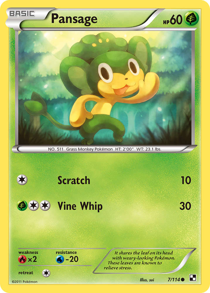 Pansage (7/114) [Black & White: Base Set] Pokémon