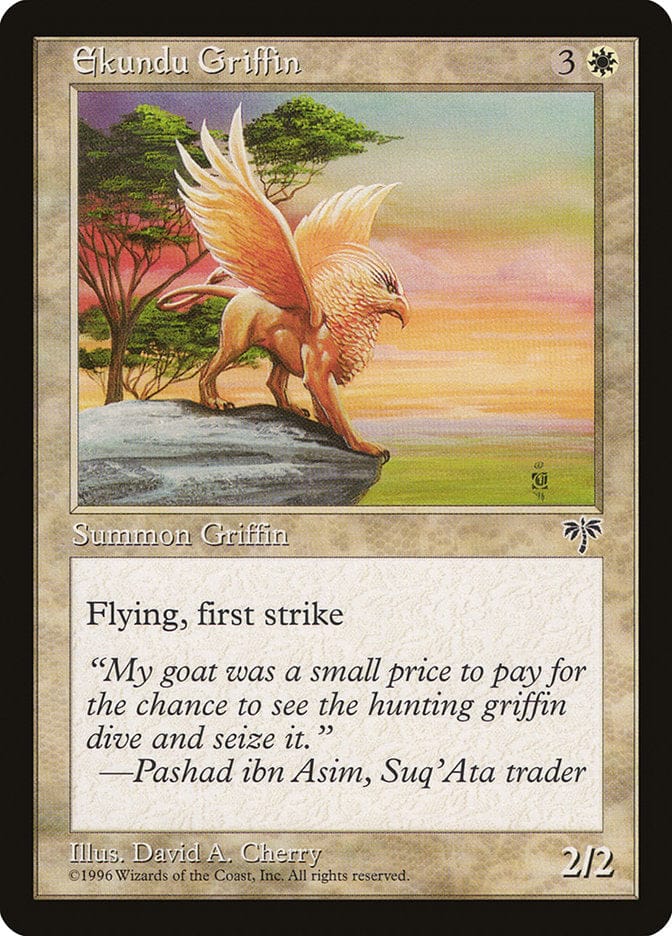 Ekundu Griffin [Mirage] Magic: The Gathering
