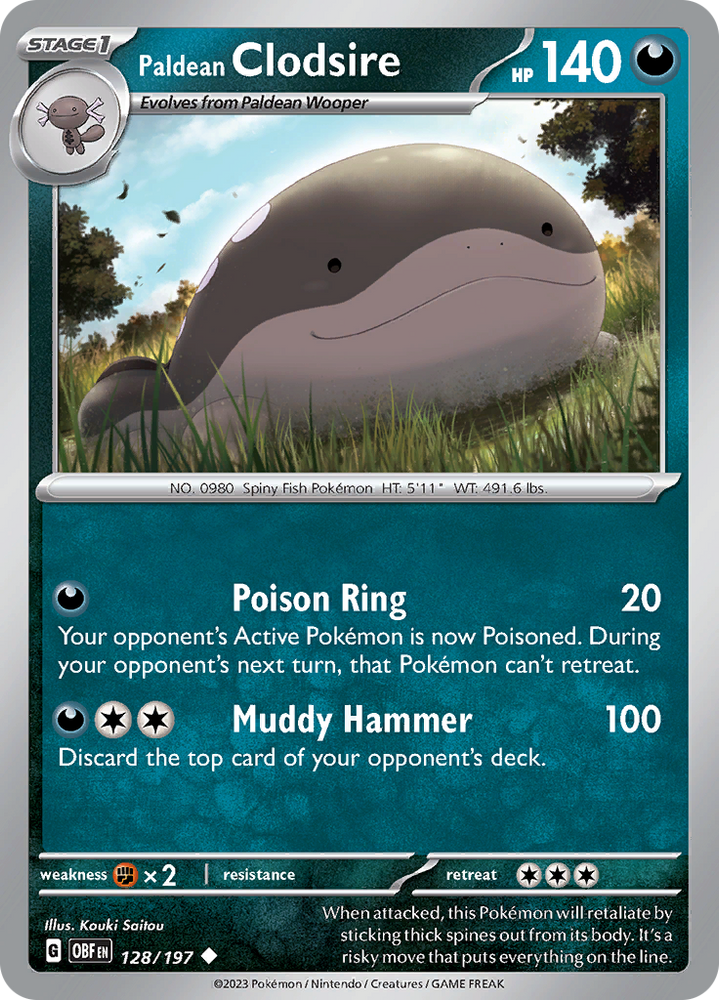 Paldean Clodsire (128/197) [Scarlet & Violet: Obsidian Flames] Pokémon