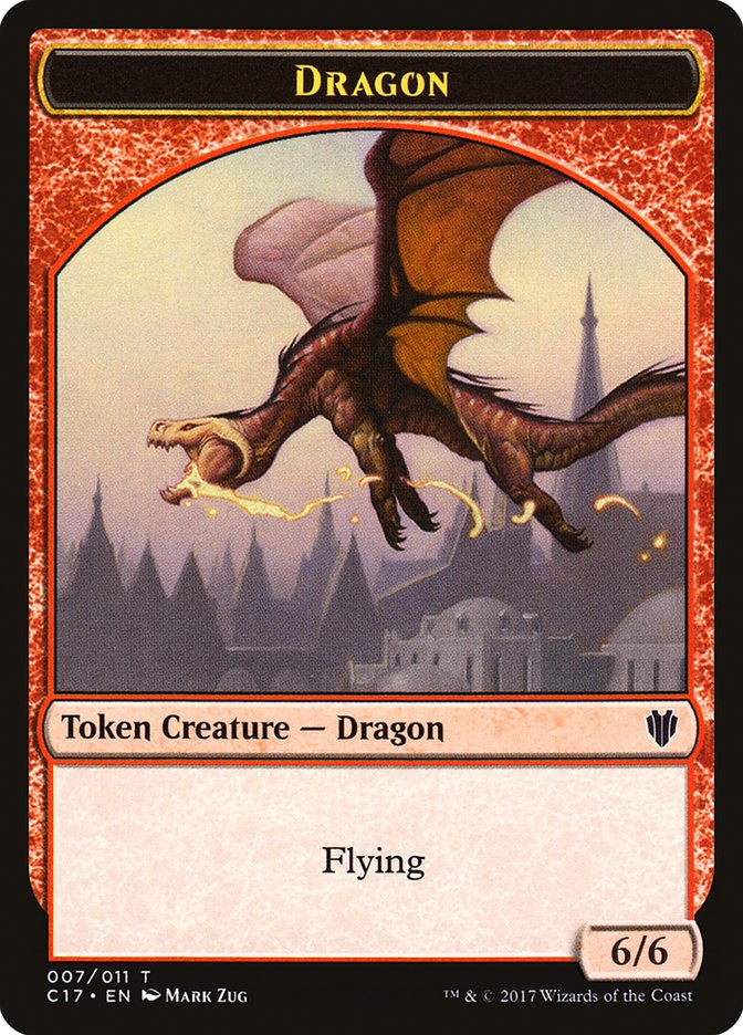 Cat Dragon // Dragon (007) Double-Sided Token [Commander 2017 Tokens] Magic: The Gathering