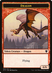 Cat Dragon // Dragon (007) Double-Sided Token [Commander 2017 Tokens] Magic: The Gathering