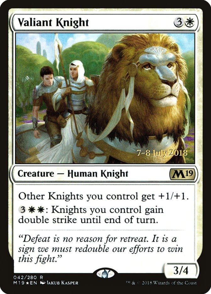 Valiant Knight [Core Set 2019 Prerelease Promos] Magic: The Gathering