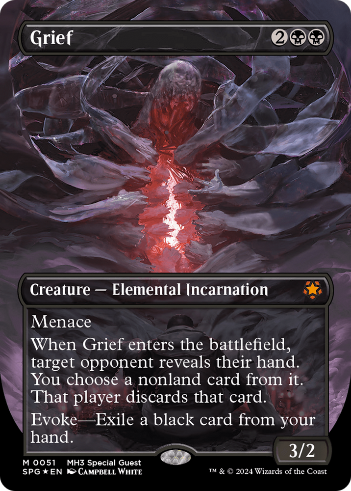 Grief (Borderless) (Textured Foil) [Modern Horizons 3 Special Guests] Magic: The Gathering