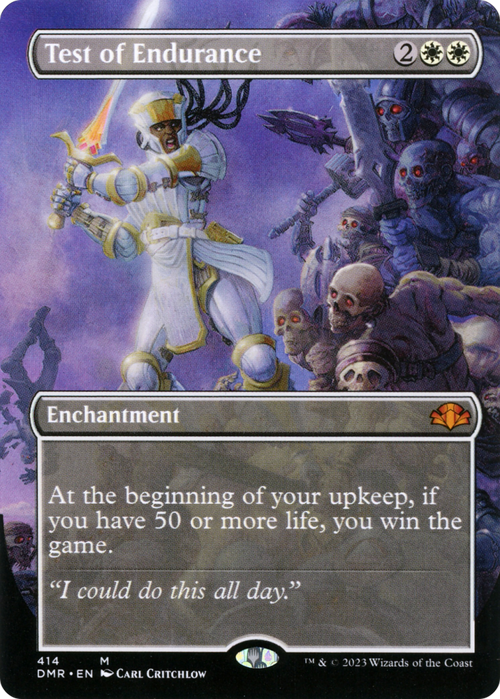 Test of Endurance (Borderless Alternate Art) [Dominaria Remastered] Magic: The Gathering