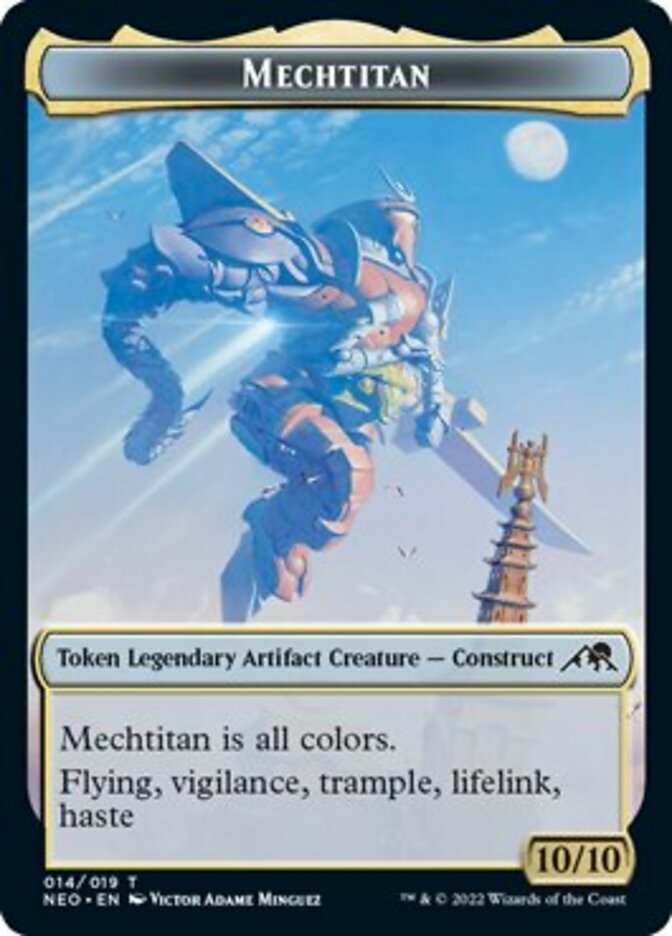 Spirit (002) // Mechtitan Double-Sided Token [Kamigawa: Neon Dynasty Tokens] Magic: The Gathering