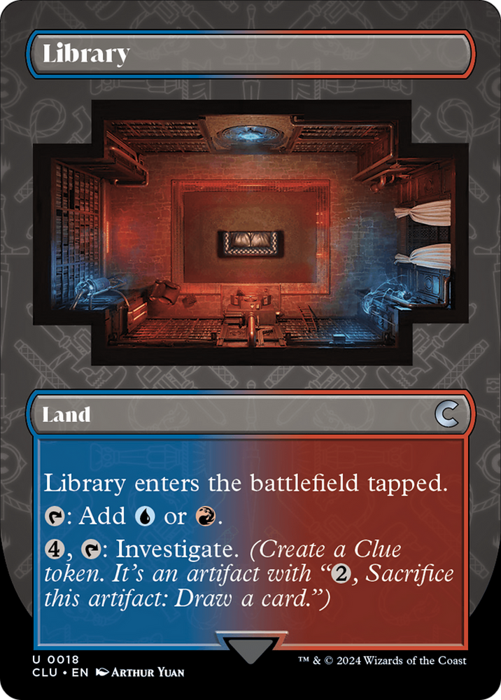 Library (Borderless) [Ravnica: Clue Edition] Magic: The Gathering