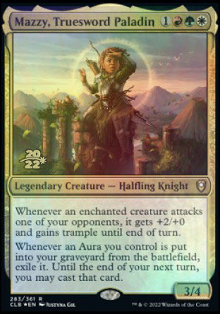 Mazzy, Truesword Paladin [Commander Legends: Battle for Baldur's Gate Prerelease Promos] Magic: The Gathering