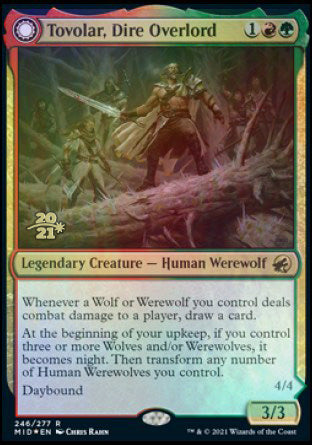 Tovolar, Dire Overlord // Tovolar, the Midnight Scourge [Innistrad: Midnight Hunt Prerelease Promos] Magic: The Gathering