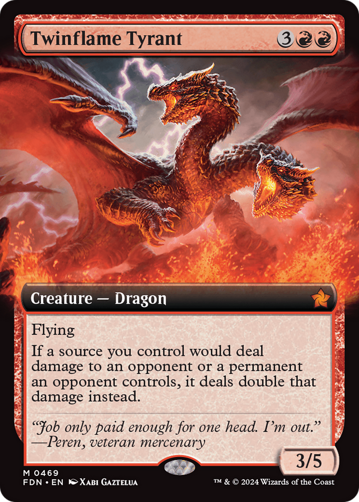 Twinflame Tyrant (Extended Art) [Foundations] Magic: The Gathering
