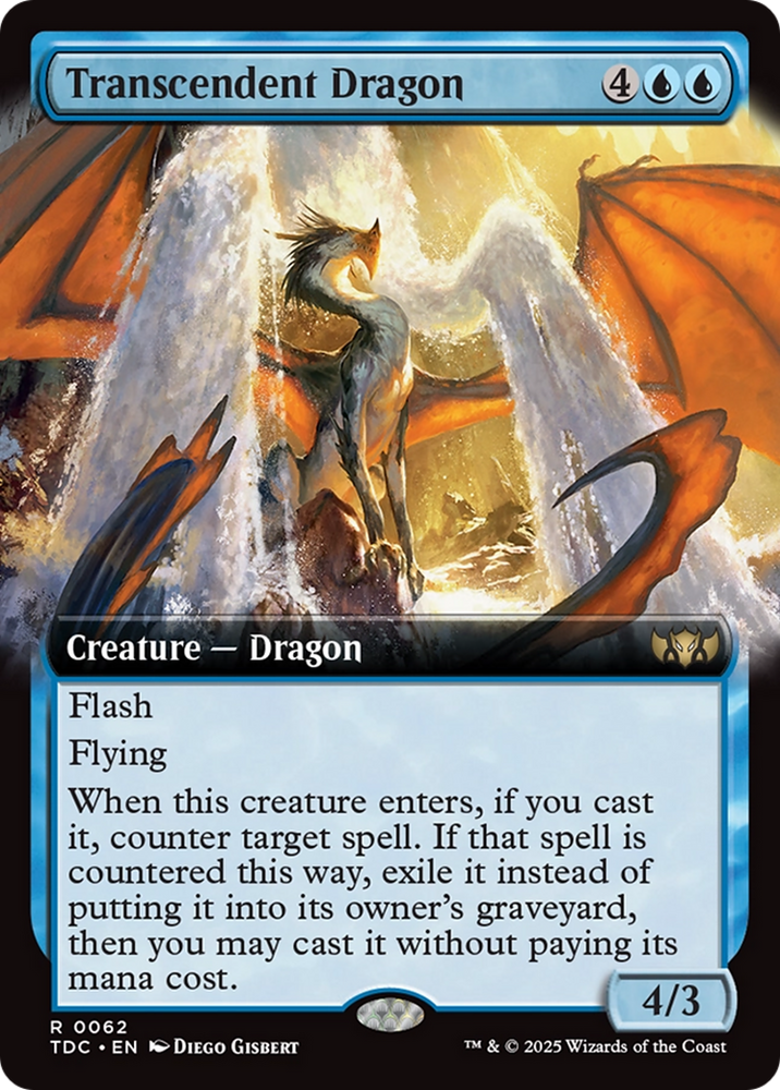 Transcendent Dragon (Extended Art) [Tarkir: Dragonstorm Commander] Magic: The Gathering