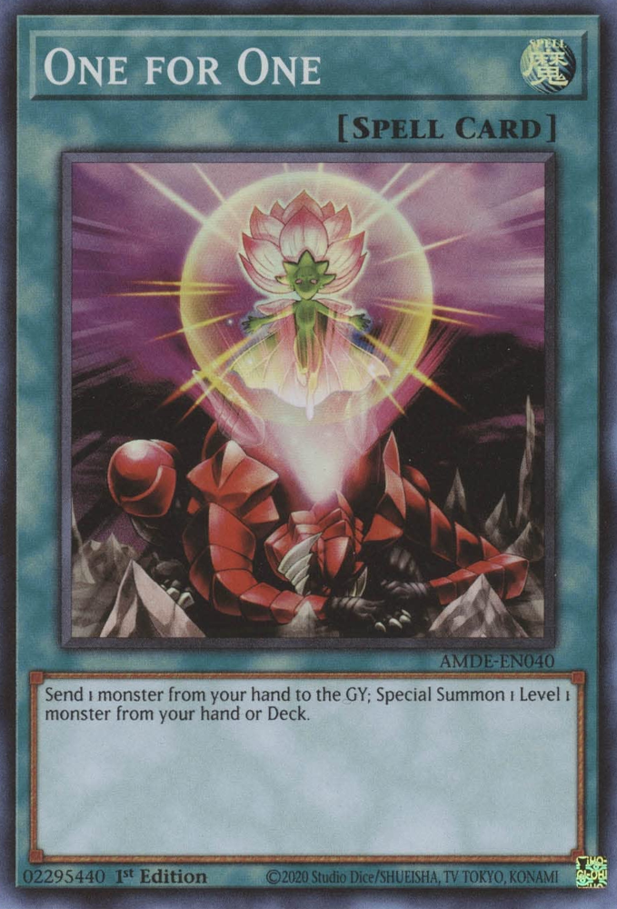 One for One [AMDE-EN040] Super Rare - Yugioh Cards For Your TCG Needs!