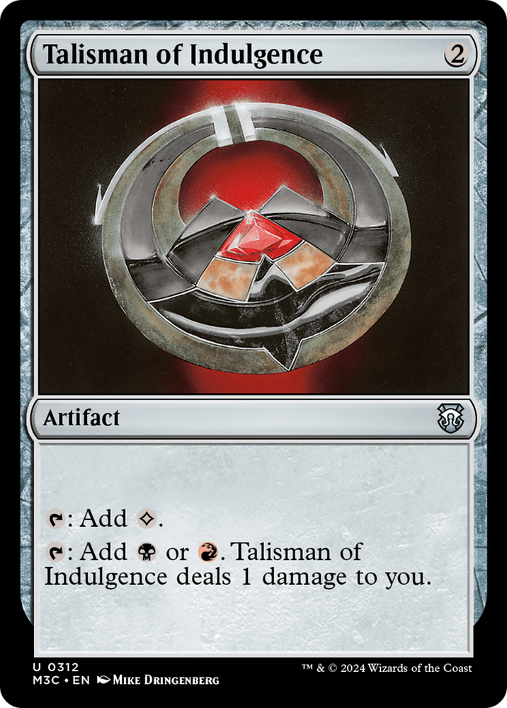 Talisman of Indulgence (Ripple Foil) [Modern Horizons 3 Commander] Magic: The Gathering