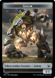 Golem // Clue Double-Sided Token [March of the Machine Commander Tokens] Magic: The Gathering
