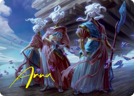 Guardians of Oboro Art Card (Gold-Stamped Signature) [Kamigawa: Neon Dynasty Art Series] Magic: The Gathering