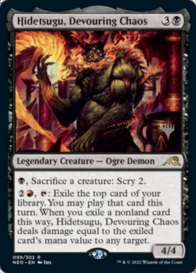 Hidetsugu, Devouring Chaos (Promo Pack) [Kamigawa: Neon Dynasty Promos] Magic: The Gathering