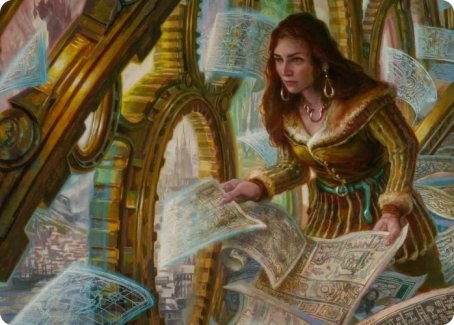 Cartographer's Survey Art Card [Innistrad: Crimson Vow Art Series] Magic: The Gathering